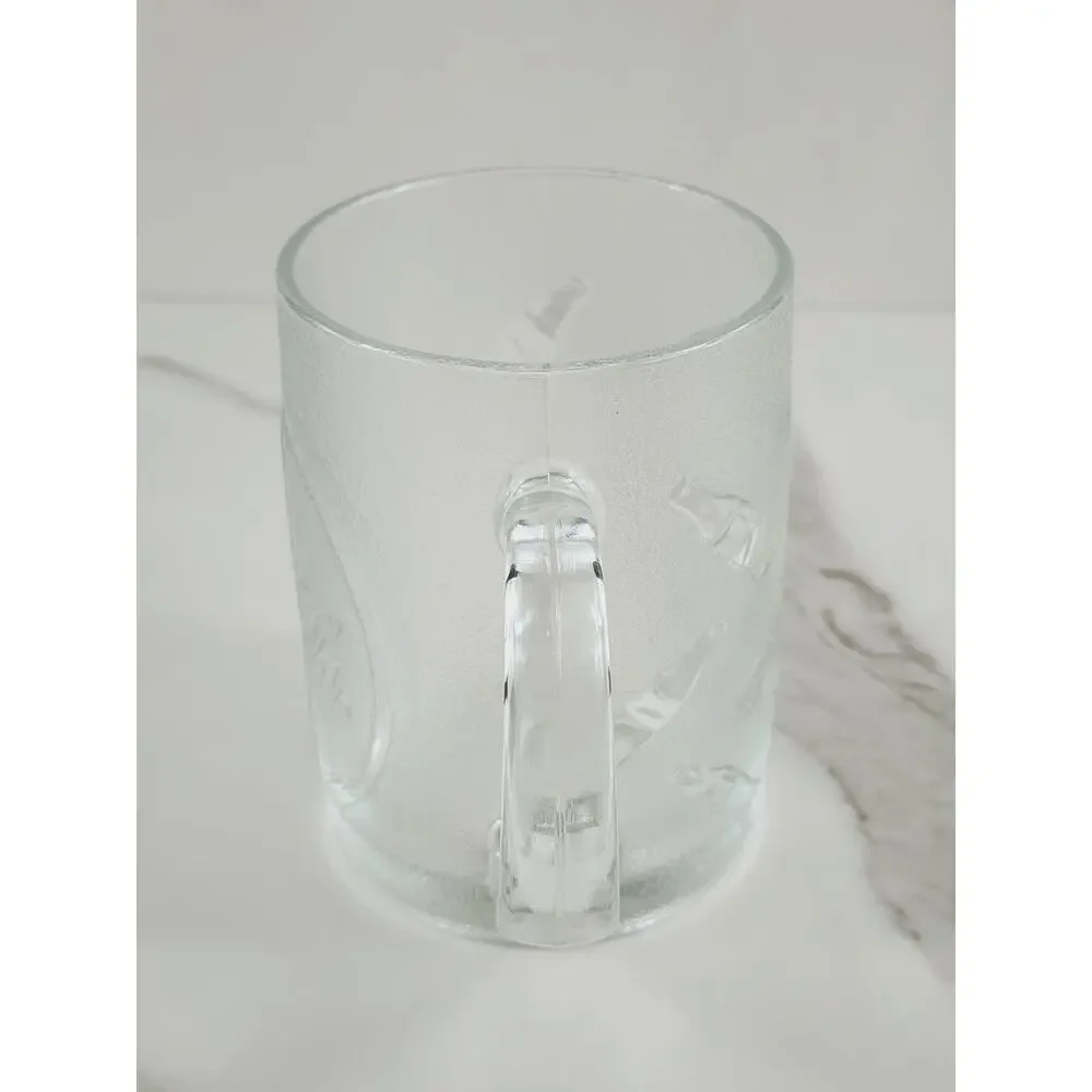 Coca Cola Frosted Glass Coffee Mug Embossed Logo 12oz Tea Cup 4